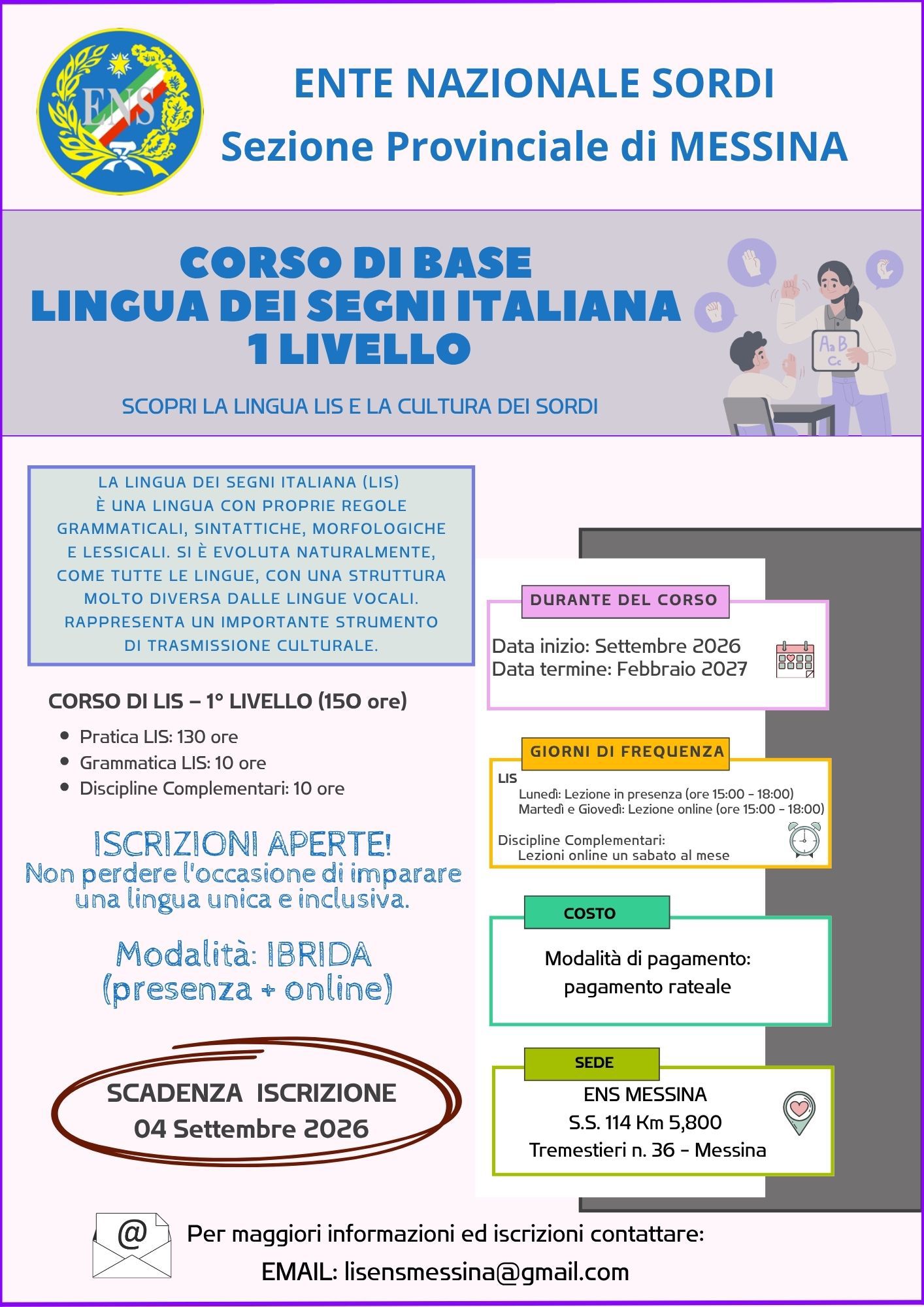 CORSO LIS PRIMO LIVELLO